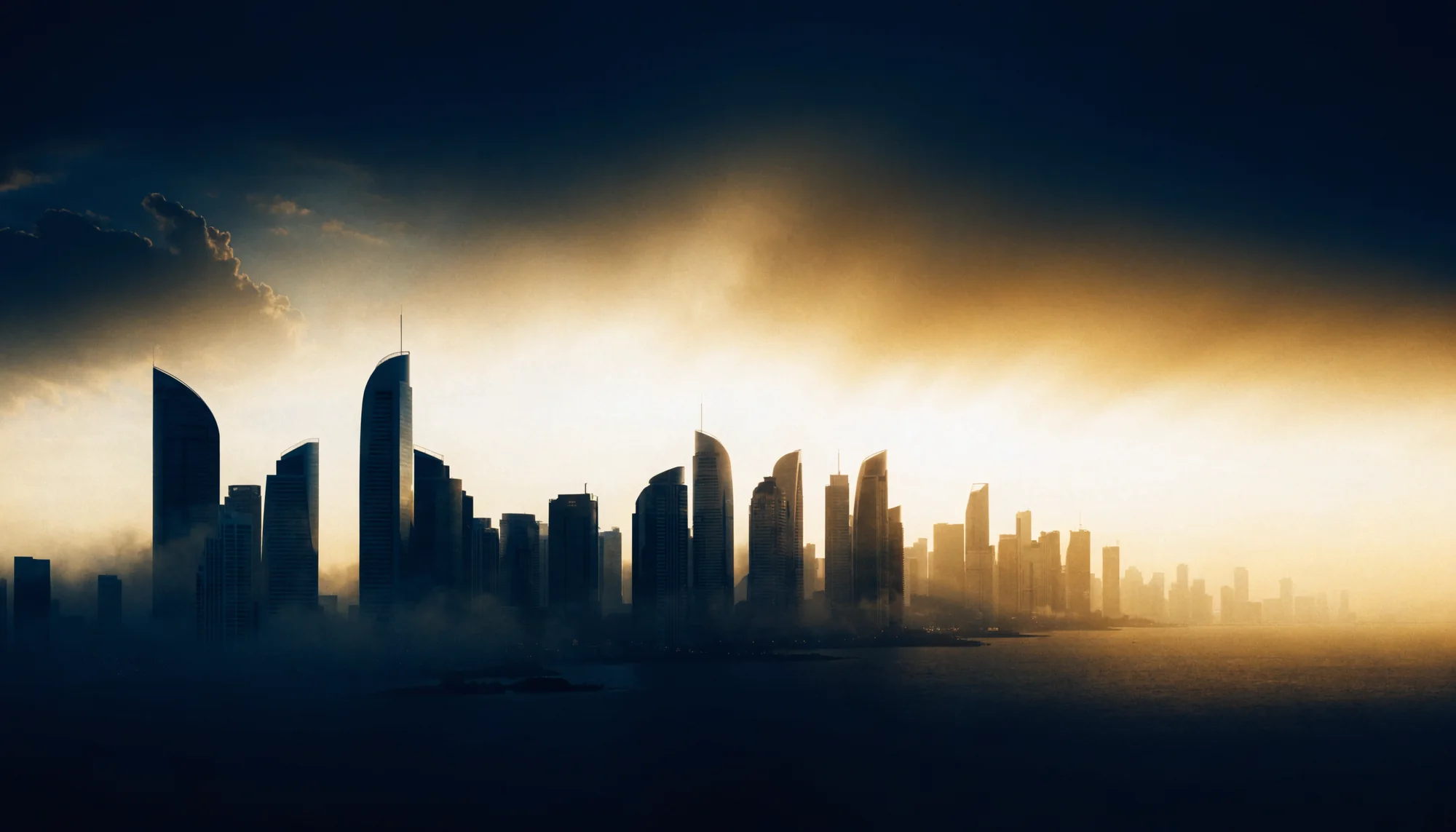 A Gulf skyline at dusk